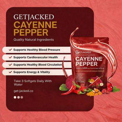 Support Vascular Function with GetJacked Cayenne Softgels 90